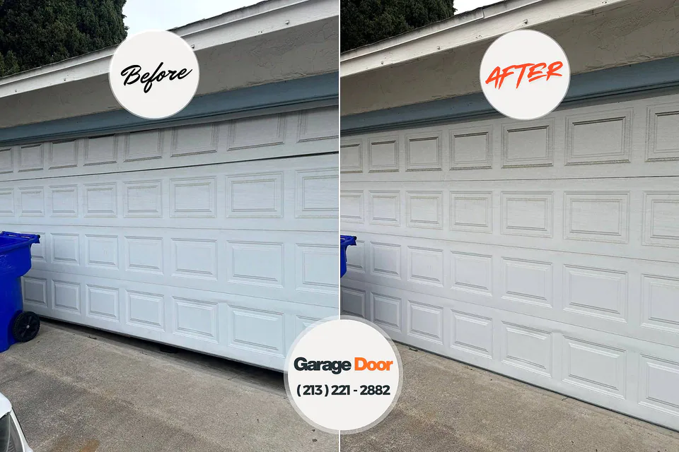 Before and after: garage door repair Terrytown, LA